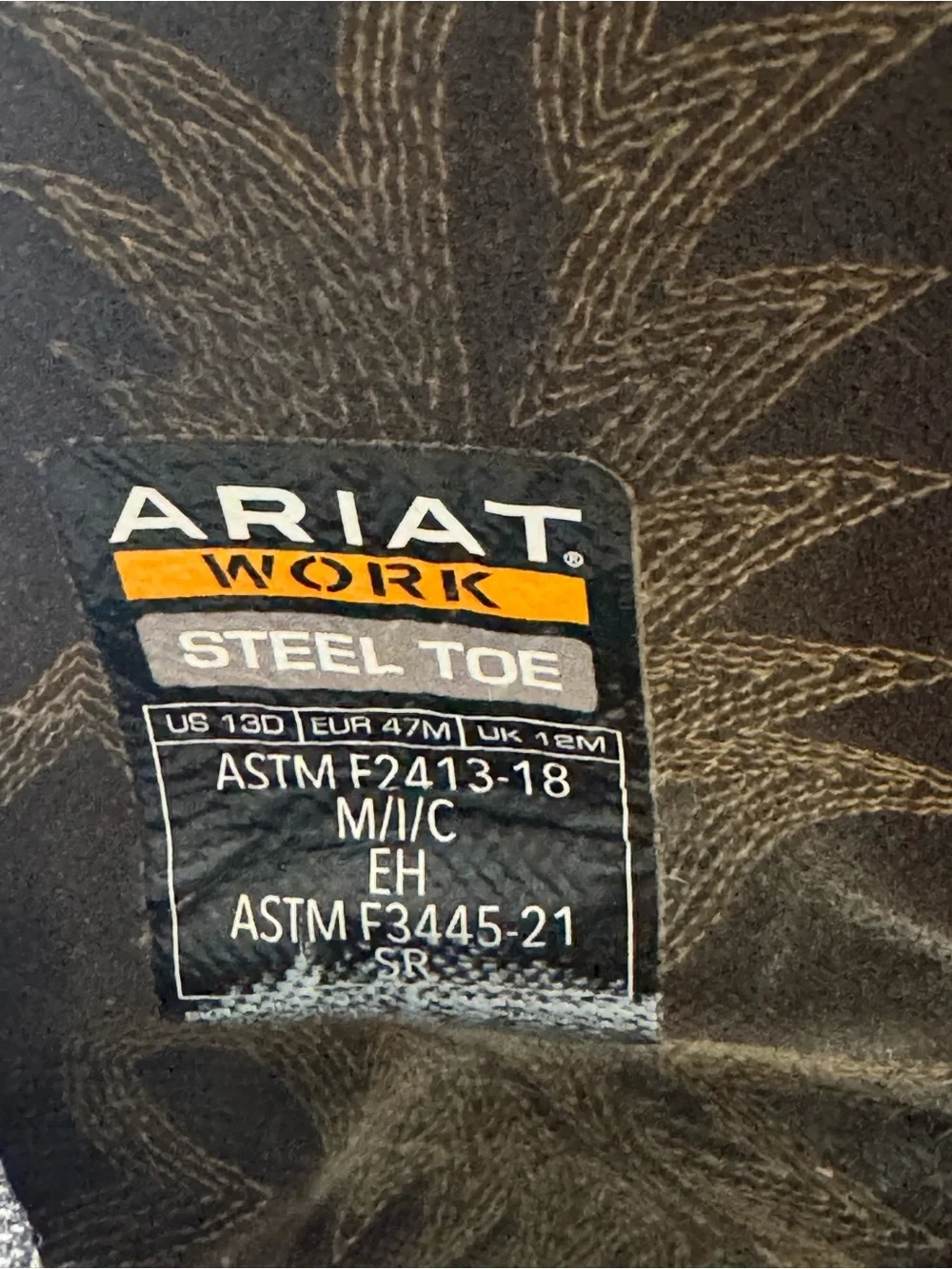 Ariat Mens Steel Toe Work Cowboy Boot Size 13 D Ranch Rodeo Farm Oil Resistant